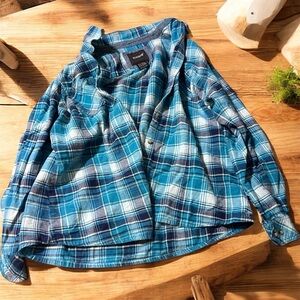Stylish Blue Plaid Button Down Shirt #337